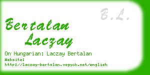 bertalan laczay business card